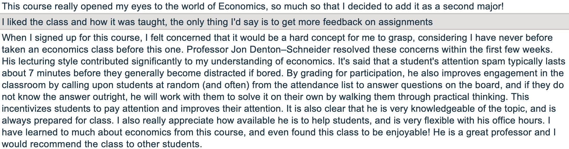 Added economics as second major
